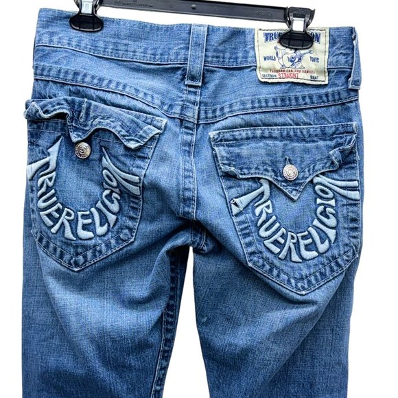 True Religion Y2K Women's Straight Fit Jeans 100% Cotton Blue - Size 29 - Picture 3 of 9